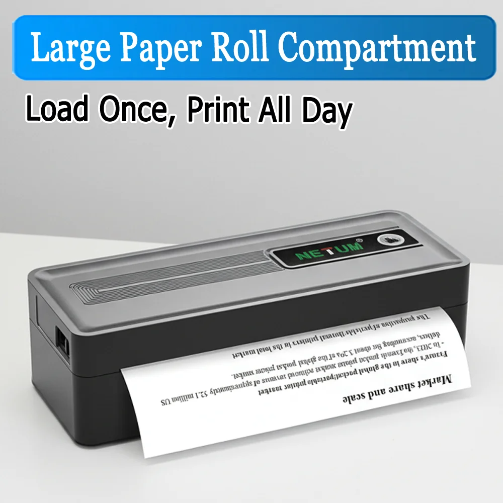 A4 Thermal Printer With Large Paper Compartment  300DPI Bluetooth Portable Compatible with Mac/Win/iOS/Android 2600mAh Battery