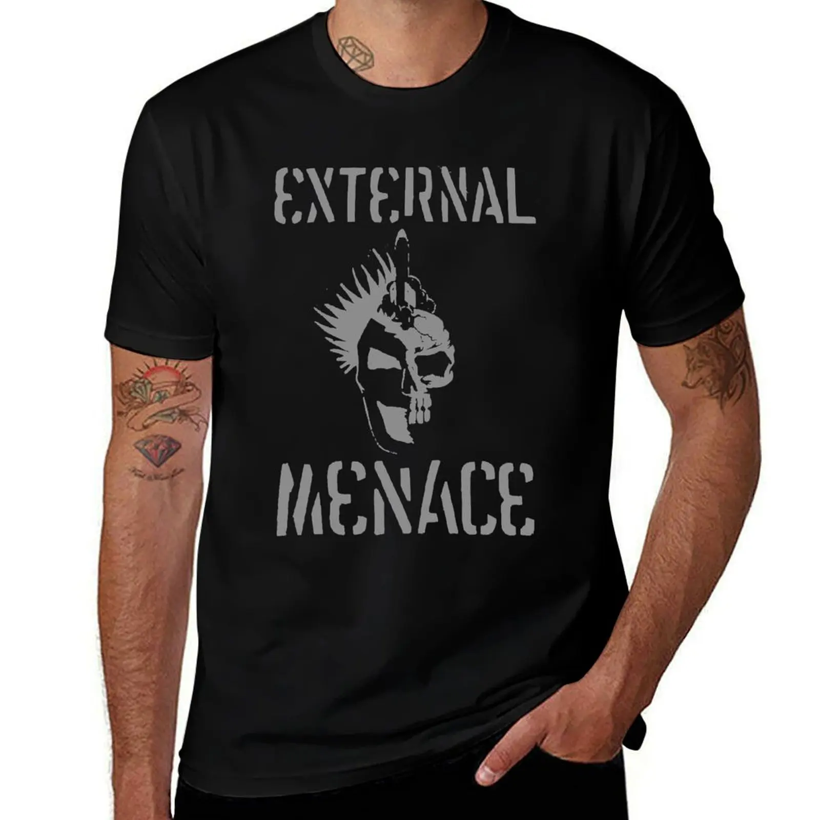 External Menace - Punk - Oi! T-Shirt Aesthetic clothing anime clothes animal prinfor boys mens white t shirts