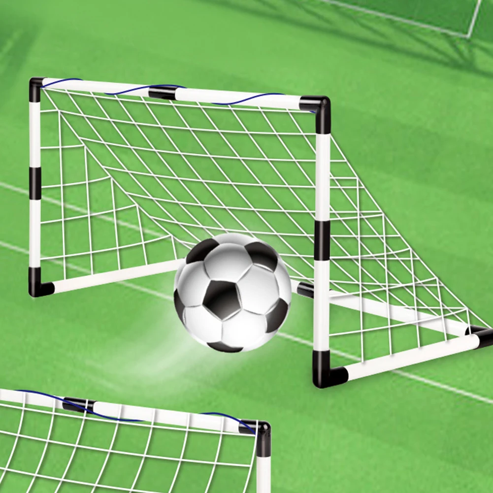 Football Goal Net with Pump & Ball Foldable Football Goal Post Weather Resistant Portable Soccer Goal Football Sport Accessories