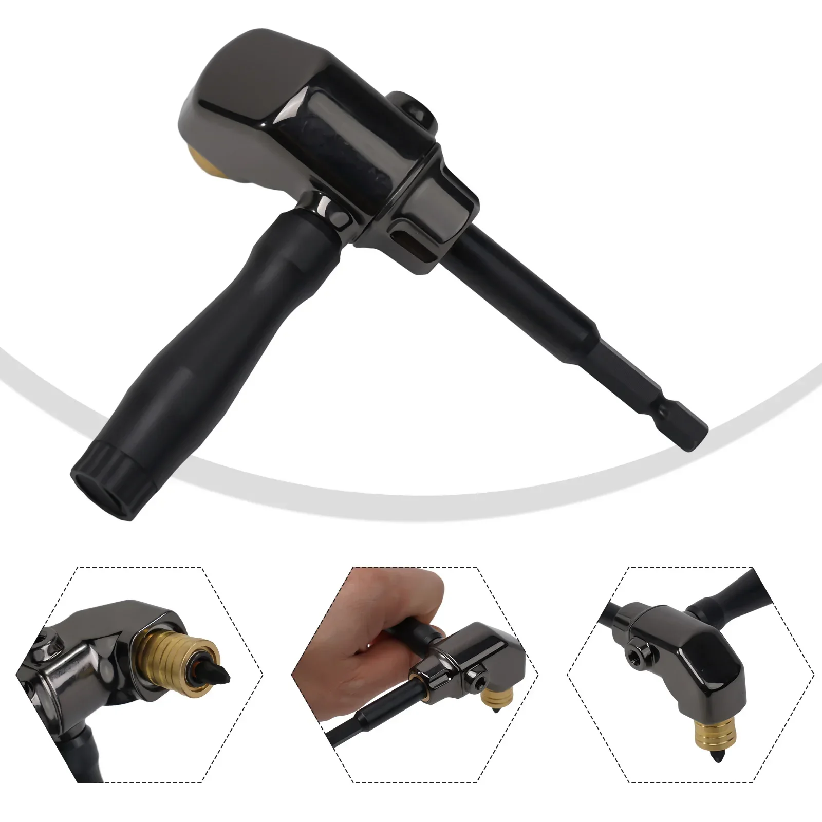 

Brand New Bit Corner Screwdriver Holder 90 Degree Right Angle Rubber Handle For Electric Screwdriver For Hand Tool