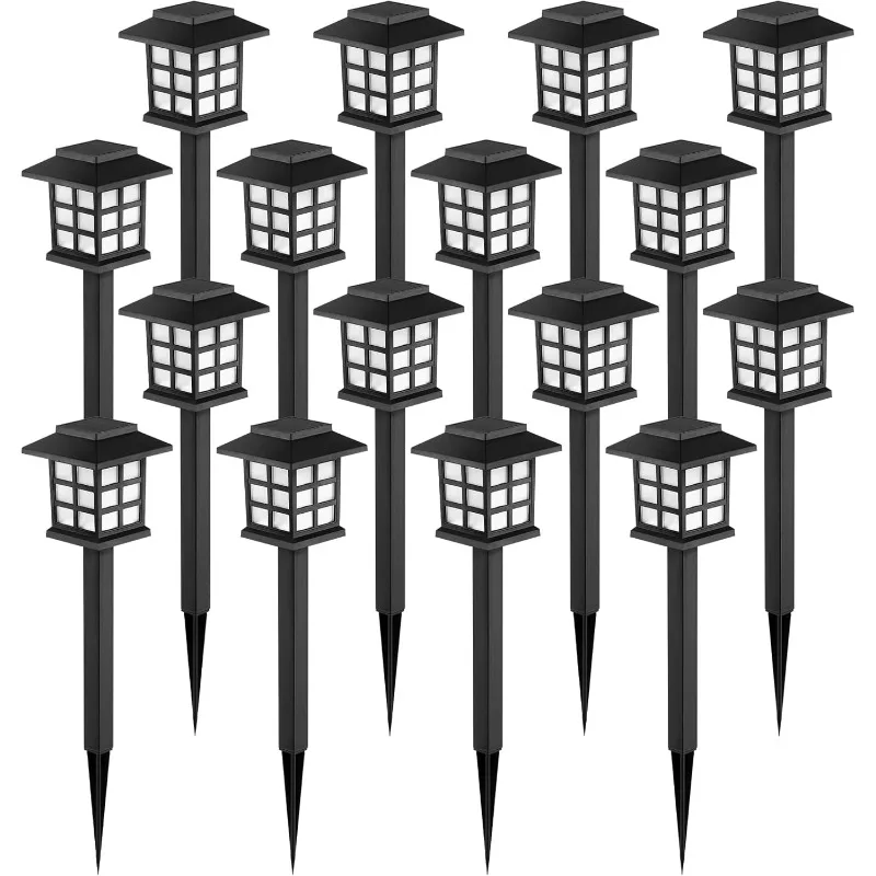 LED Solar Walkway Lights, 16 Pack Waterproof Lights for Garden, Landscape, Path, Yard, Patio, Driveway