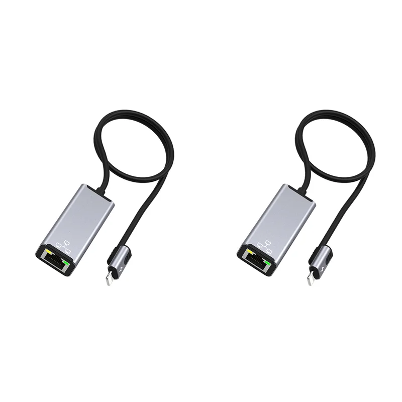 2X RJ45 LAN محول آيفون 14 13 12 11 8 7 6 5 /Ipad/Ipod إيثرنت LAN محول الشبكة مع منفذ محول الشحن 20 واط