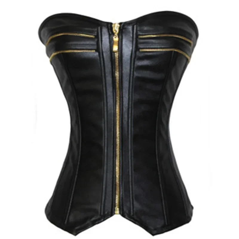 

Women Bustiers Corsets Faux PU Leather Corset Tops Lace Up Overbust Corselet Steampunk Gothic Lingerie Waist Cincher Shaper