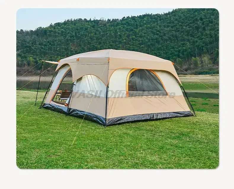 Large Space5-8 Person Camping Tent Waterproof Backpacking Tent Double Layer Outdoor Hiking Survival Bushcraft Tourist Tent