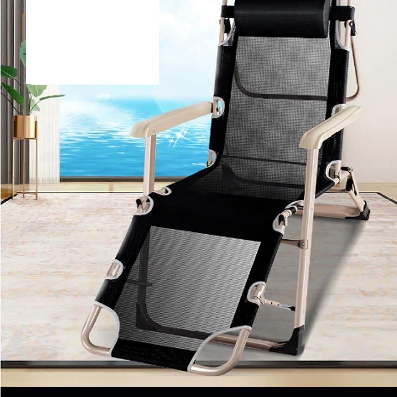 

Multifunctional Recliner Folding Lunch Break Single Portable Nap Bed Chair Office Small Simple Light iron Frame Bed