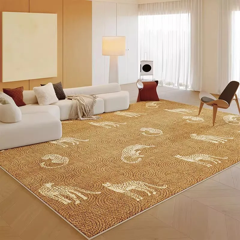 

Vintage Brown Living Room Carpet Large Area Luxury Animal Print Bedroom Rug Fashion High-end Home Decor Coffee Table Sofa Mat 러그