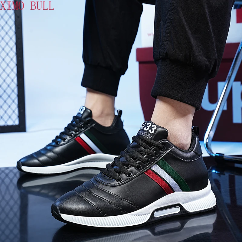 Two NewMen's Shoes with An Invisible Inner Height Increase of 8cm,Featuring Fleece forWinter and No Fleece for Spring and Autumn