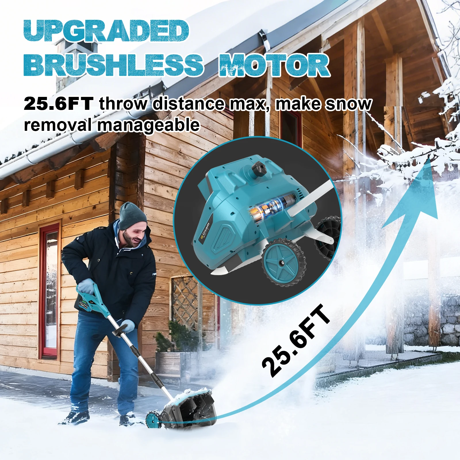 Gisam 3500W ブラシレス電動除雪機 折りたたみ式除雪機 コードレス清掃 