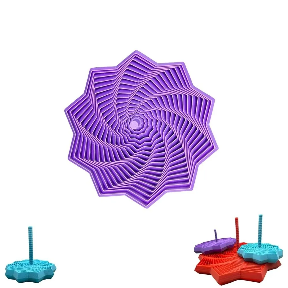 PLA Expanded Sensory Fidget Star 3D Printed Whirling Spiral Fidget Toy Stress Relief with Handles Desktop Decompression Toys