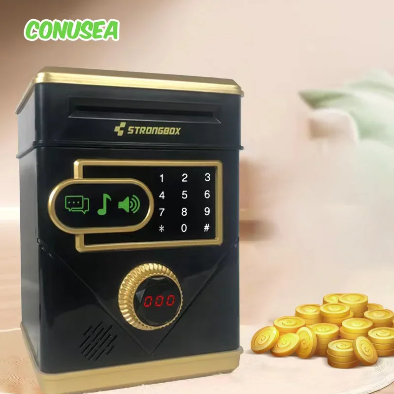 Automatische Passwort Spardose Sparschwein Atm Pretend Spielen Geld Sparen Bargeld Münze Touchscreen Puzzle Pädagogisches Spielzeug Kinder Geschenke