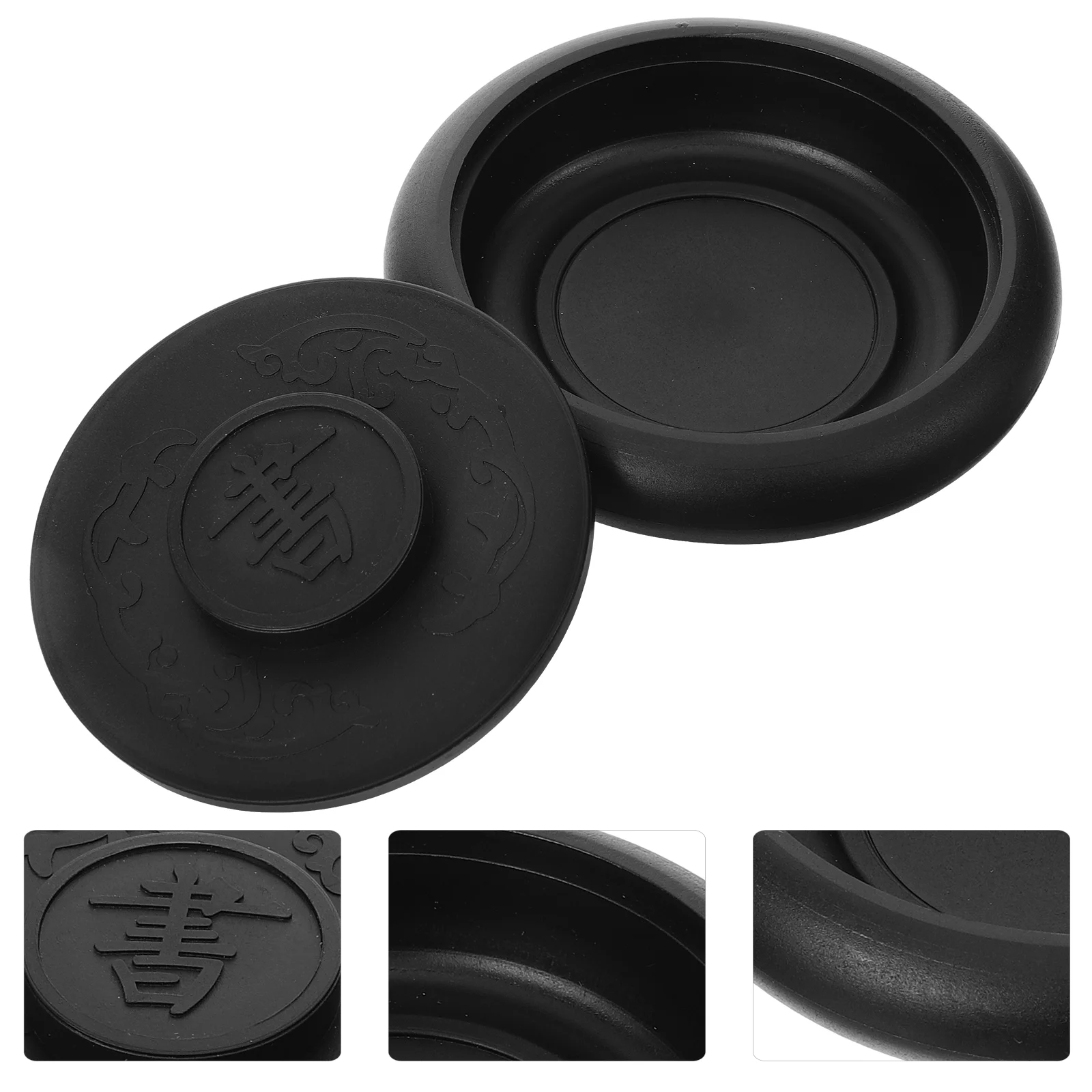 Ancient Horse Inkstone Grinding Inkslab Covered Calligraphy for Drawing Inkwell