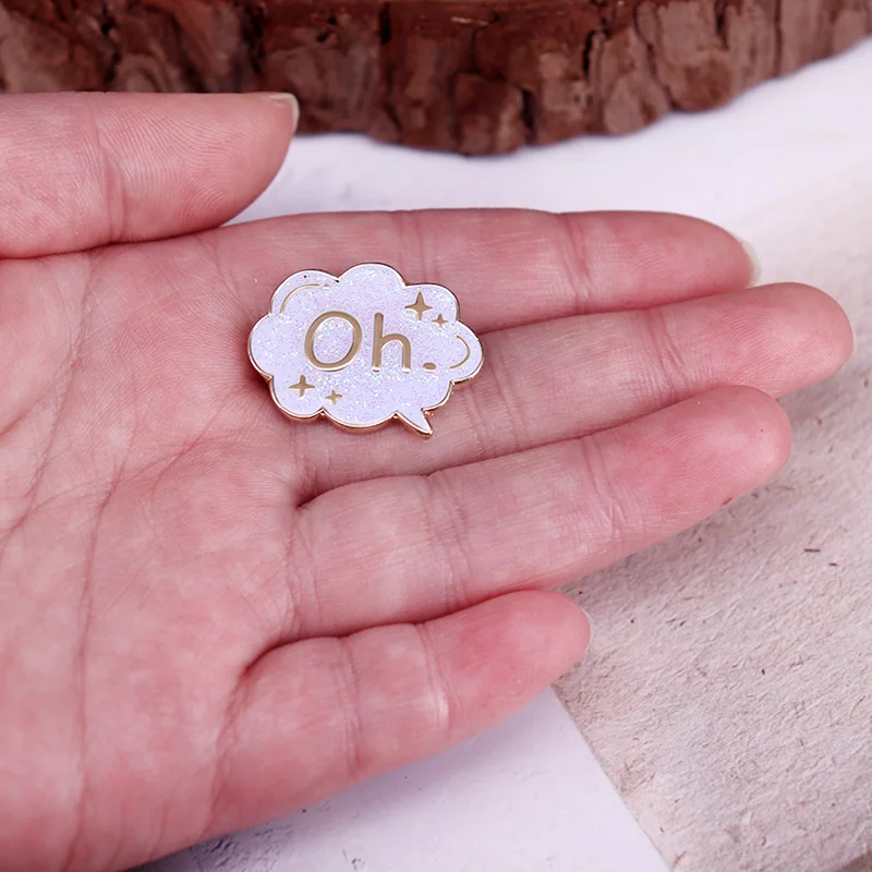 Oh Glitter Lapel Pin Cute Bubbles Enamel Pin Fanfiction Lover Pins Brooch view 4