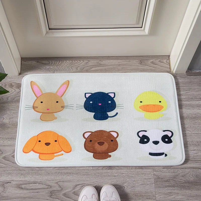 Маленький ковер с рисунком кошки и собаки, напольный коврик, нескользящий мягкий современный стильный коврик для гостиной, прихожей, спальни, украшения