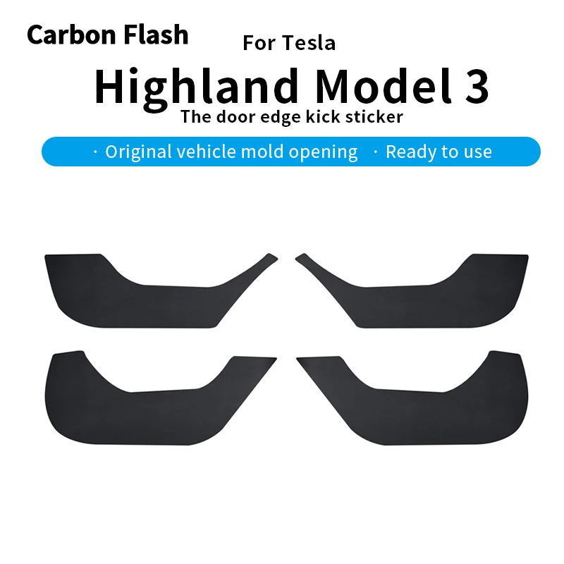 

Карбоновая вспышка для Tesla 2024-2025 Model 3, дверной перчаточный ящик, противоударная накладка, защитная пленка с боковым краем, наклейка, порог, защита от грязи