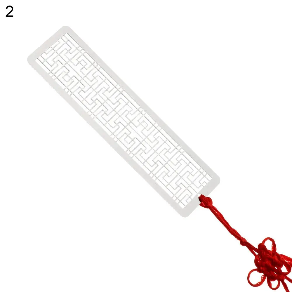 

Metal Hollow Chinese Style Kids Students Gift Metal Bookmarks Red Knot Stainless Steel Bookmarks