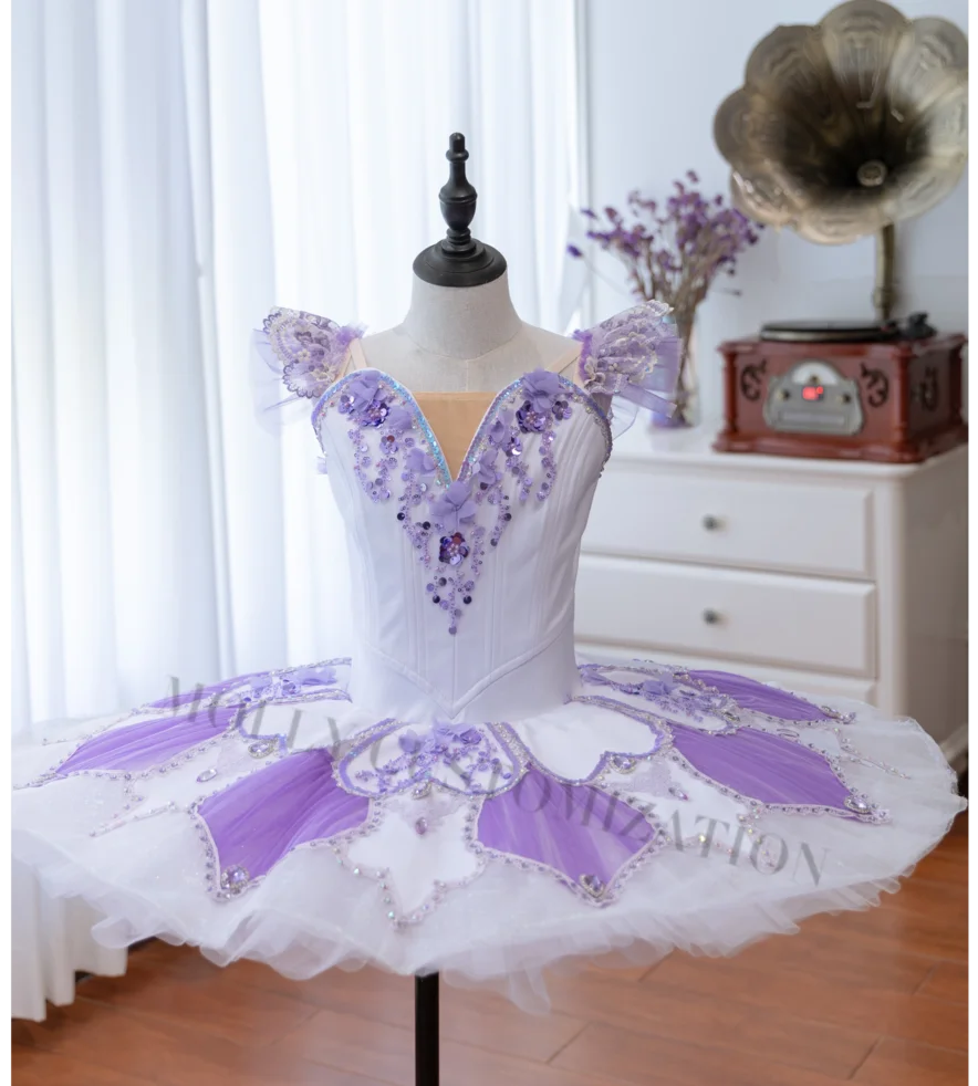 Newly launched purple romantic ballet TUTU international competition dance skirt customized for adults and children