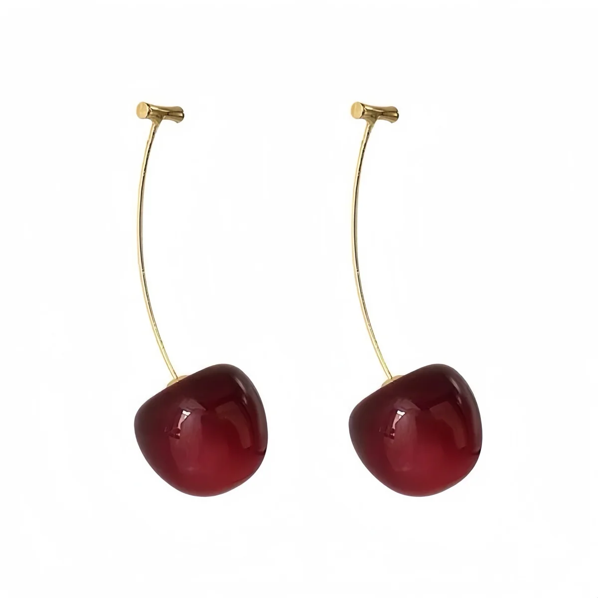 Women's Cute 3D Red Cherry Drop Dangle Earrings