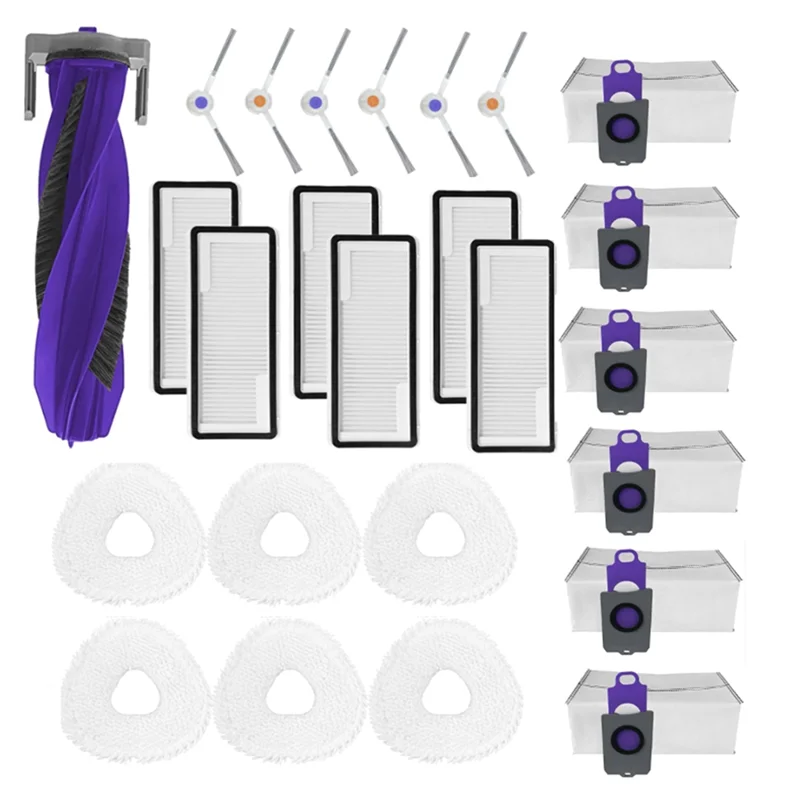 25 pçs kits de acessórios para narwal fro z ultra aspirador substituição rolo escova lateral filtro hepa mop almofada saco pó