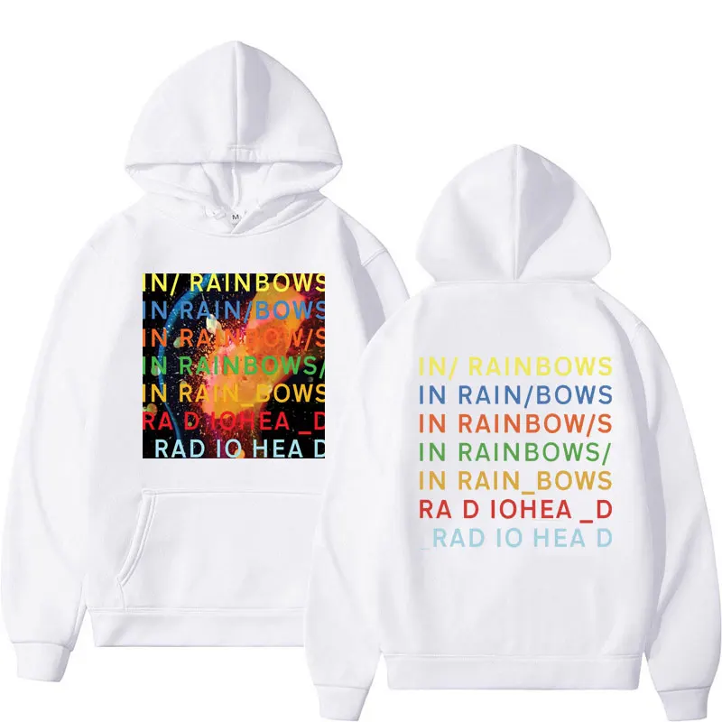 Band Rock Radiohead Hoodies Music Album in Rainbows Sweatshirt Men Women Hip Hop Streetwear Gothic Punk Oversized Tracksuit Male