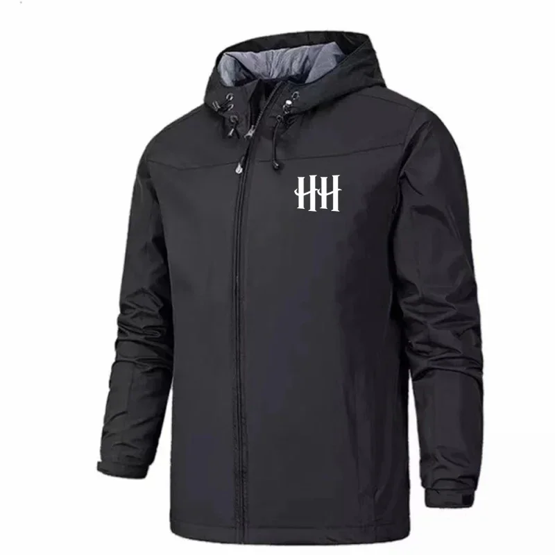 

New Men's Multi-functional Windproof and Waterproof Hooded Jacket for Spring and Autumn, Casual Outdoor Sports Windbreaker