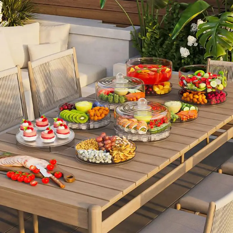 

Ice Chilled Serving Tray Cold Food Buffet Server Fruit Ice Serving Bowl Appetizer Snack Platter For Picnic Birthday Camping