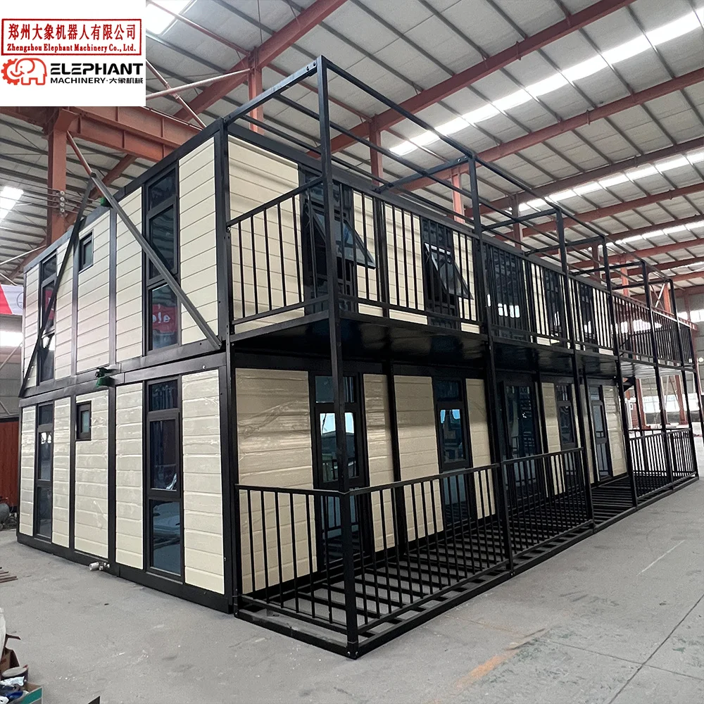 Modular 2 Floor Floating Home Light Steel Metal Structure Prefab Shipping Container House Prefabricated