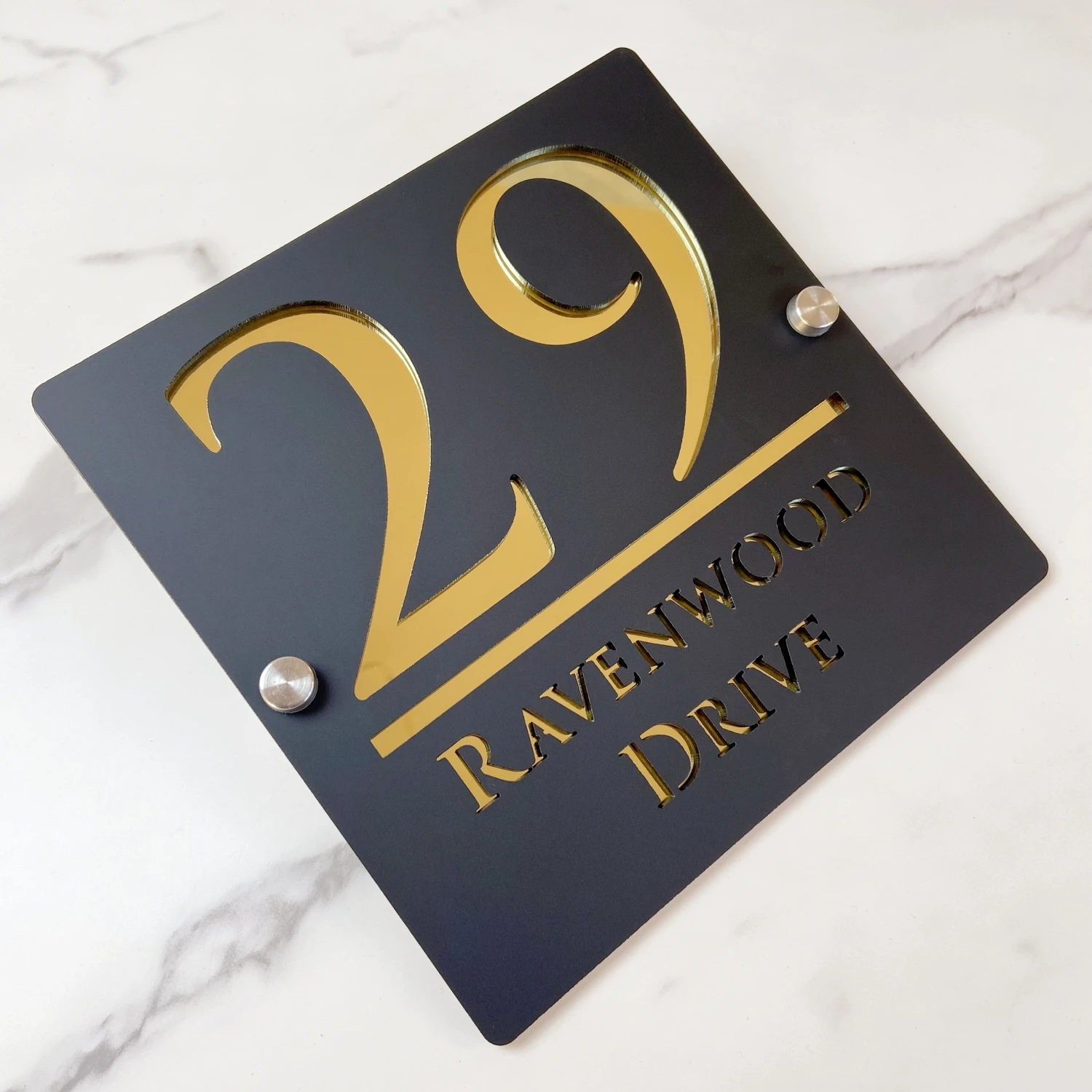 لوحة رقم المنزل الاكريليك | ديكور الجدار في الهواء الطلق | علامة عنوان مخصصة | لوحة أرقام أكريليك مخصصة لعنونة المنزل #2