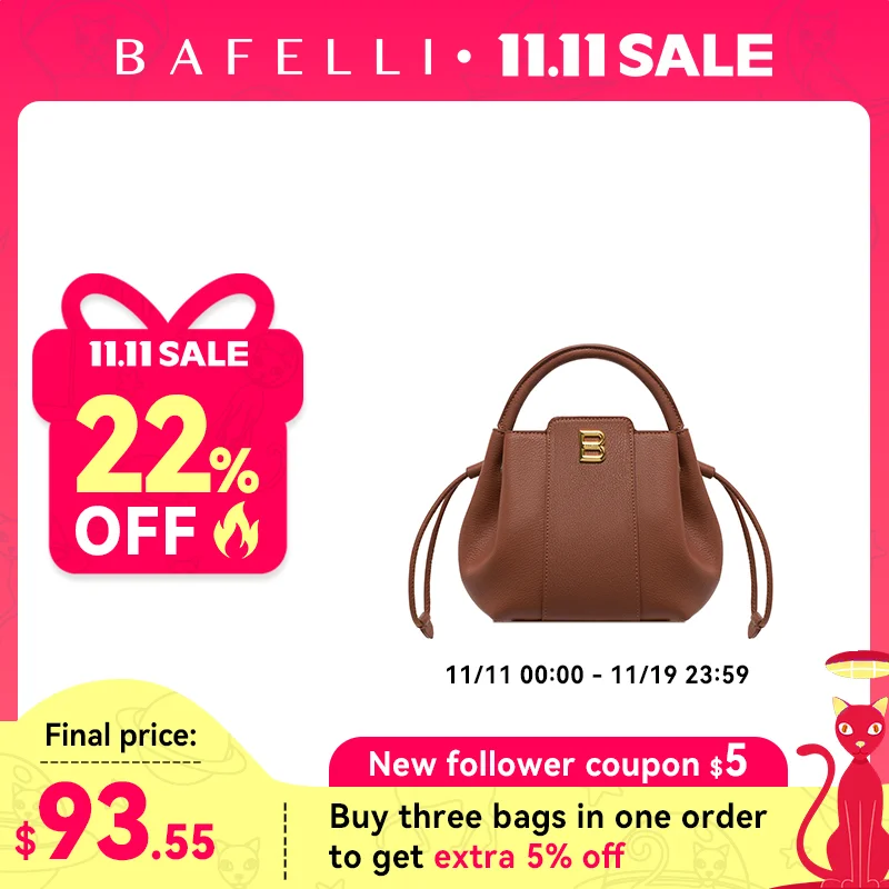 BAFELLI 2025 حقيبة يد نسائية حقيبة دلو موضة جلدية أنيقة كتف ماركة فاخرة أنثى مصمم محفظة كلاسيكية #1