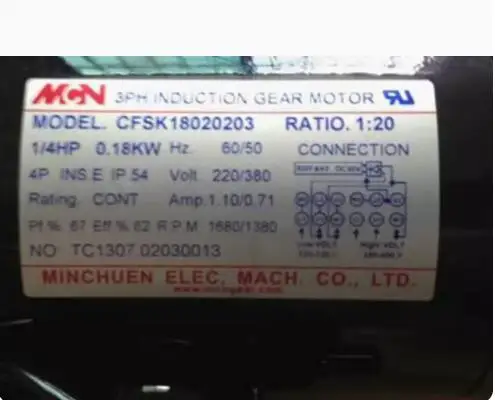MCN INDUCTION GEARED MOTOR NFS22020503L NFS22020-A CFSK18020203 CFKD2455073C NL280201653 NL05-280201653 NL05K18020803 CF18020
