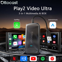 OTTOCAST Play2Video Ultra Carplay Ai Box Wireless Android Auto Adapter Built in Youtube Netflix For VW Benz Ford 99% of Cars
