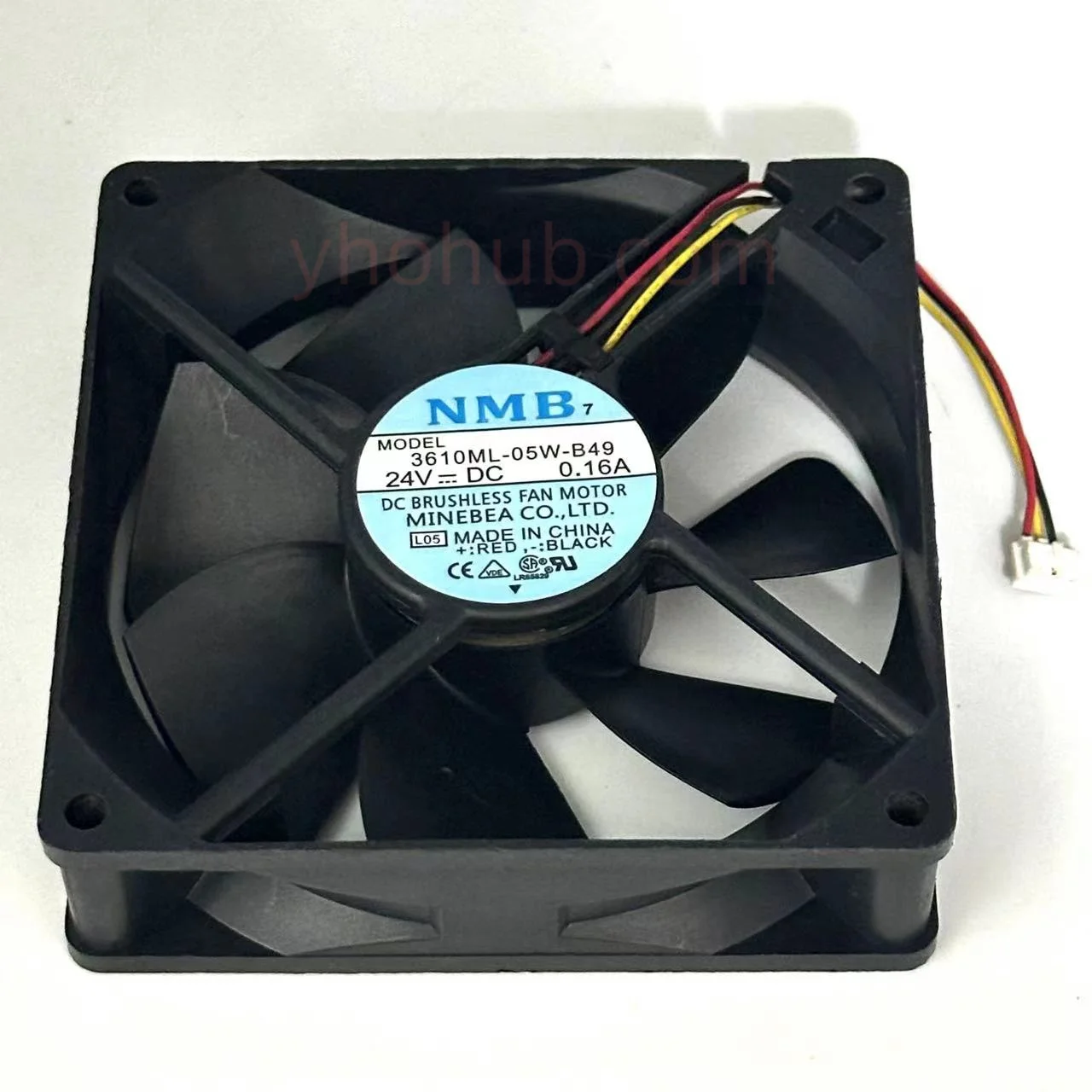 NMB-MAT 3610KL-05W-B49 L05 DC 24V 0.16A 90x90x25mm Server Cooling Fan