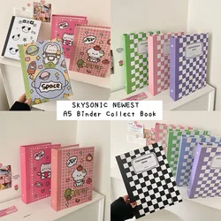 SKYSONIC-A5 Binder, Álbum de Fotos, Agenda, Kawaii, Gird Cover, Cartões Postais, Ring Organizer, DIY, Recargas Fornecedores, Novo