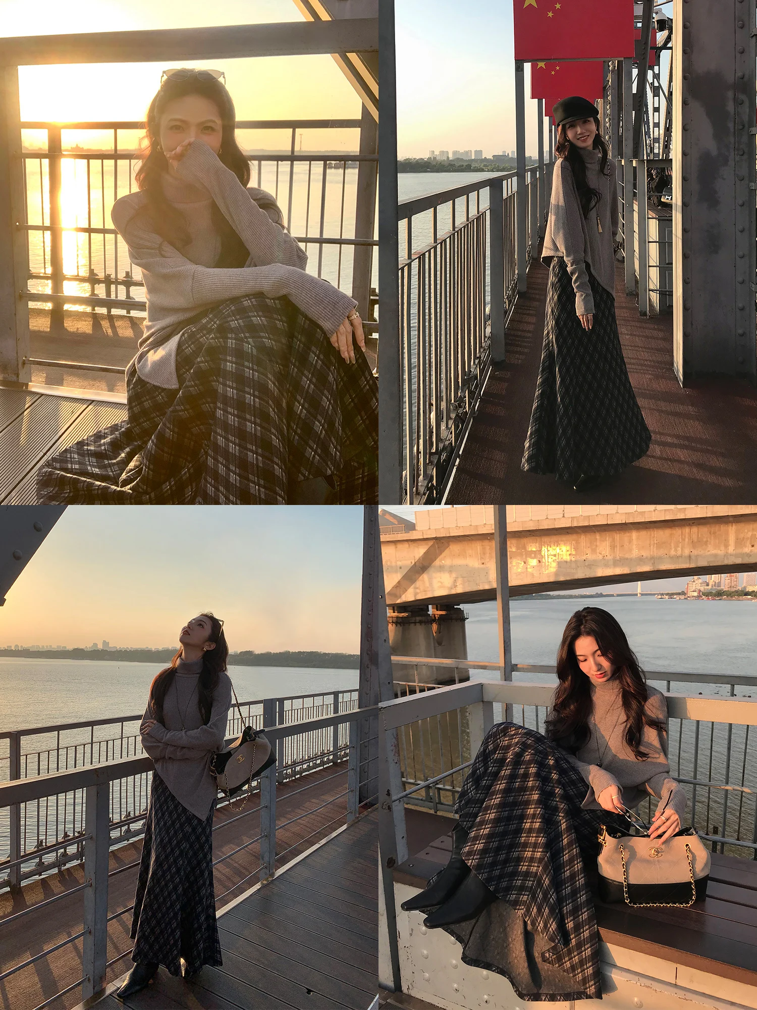 

Винтажная клетчатая юбка миди Mulvan с высокой талией, женская длинная юбка А-силуэта для повседневной носки, из смесового полиэстера, стандартный крой