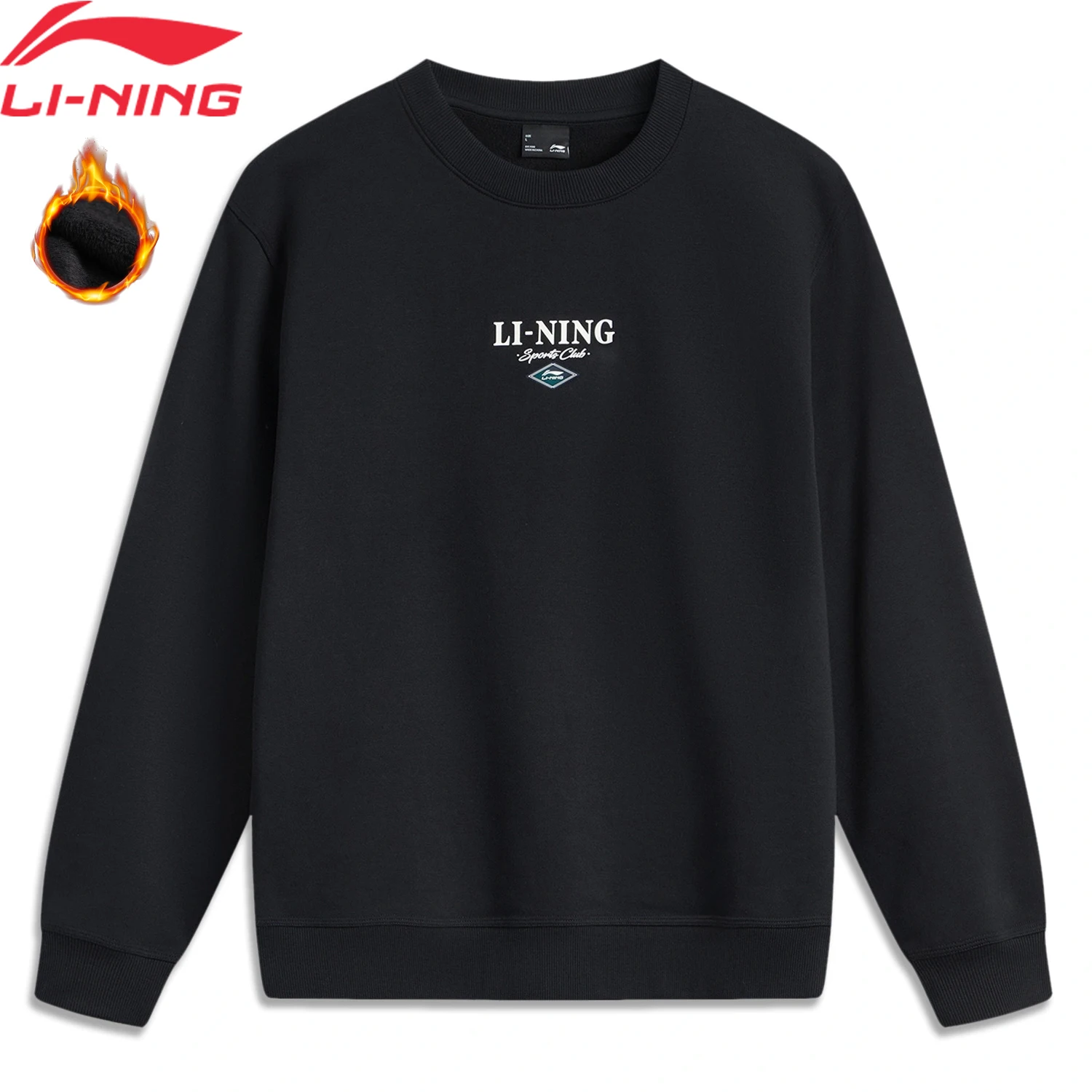 Li-Ning Męska bluza sportowa Polar Zima 68% bawełna 32% poliester WARM AT Wygodny podszewka Casual Pullover AWDU679