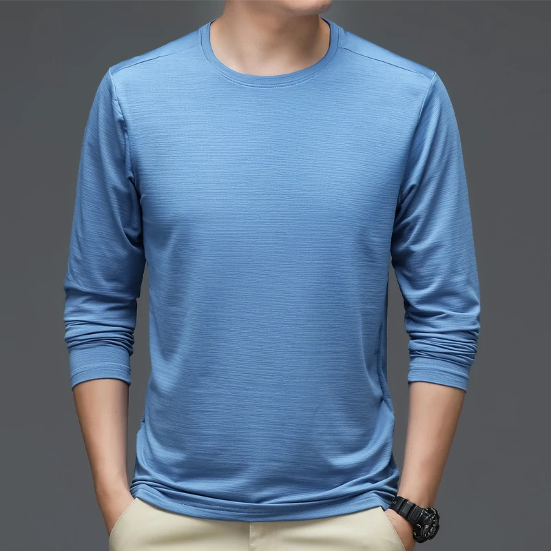 Ice Silk Cool Men's Sports Top Comfortable Sweat-absorbing Quick-drying Running T-shirt Simple High-stretch Running Clothing