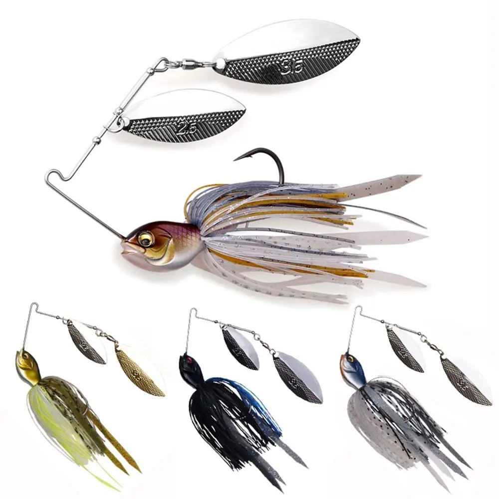 1Pc Beard fishing lure Buzzbait Spinner Bait Silicone Skirt Flap Bass Pike Walleye 18G Tassel Worm Sharp Crank Hook