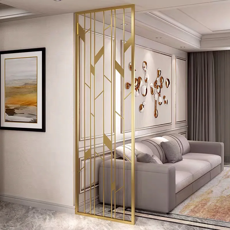 Wrought iron screen partition living room hollow entrance entrance stainless steel restaurant household metal