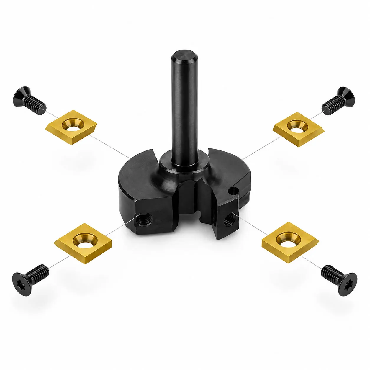 Indexable Replaceable 4 Flute Grooving T‑Slot Router Bit 1/4