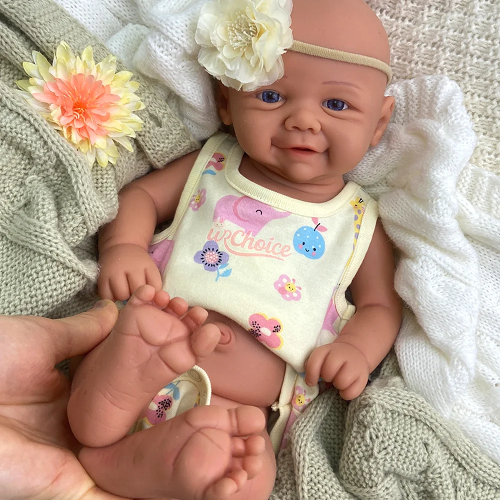 17" vollfeste Silikon-Reborn-Babypuppe für Mädchen/Jungen, handgefertigt, 3D-bemalt, DIY, realistisch, für Neugeborene, Muñeca, Weihnachtsüberraschung, Spielzeug, Geschenk