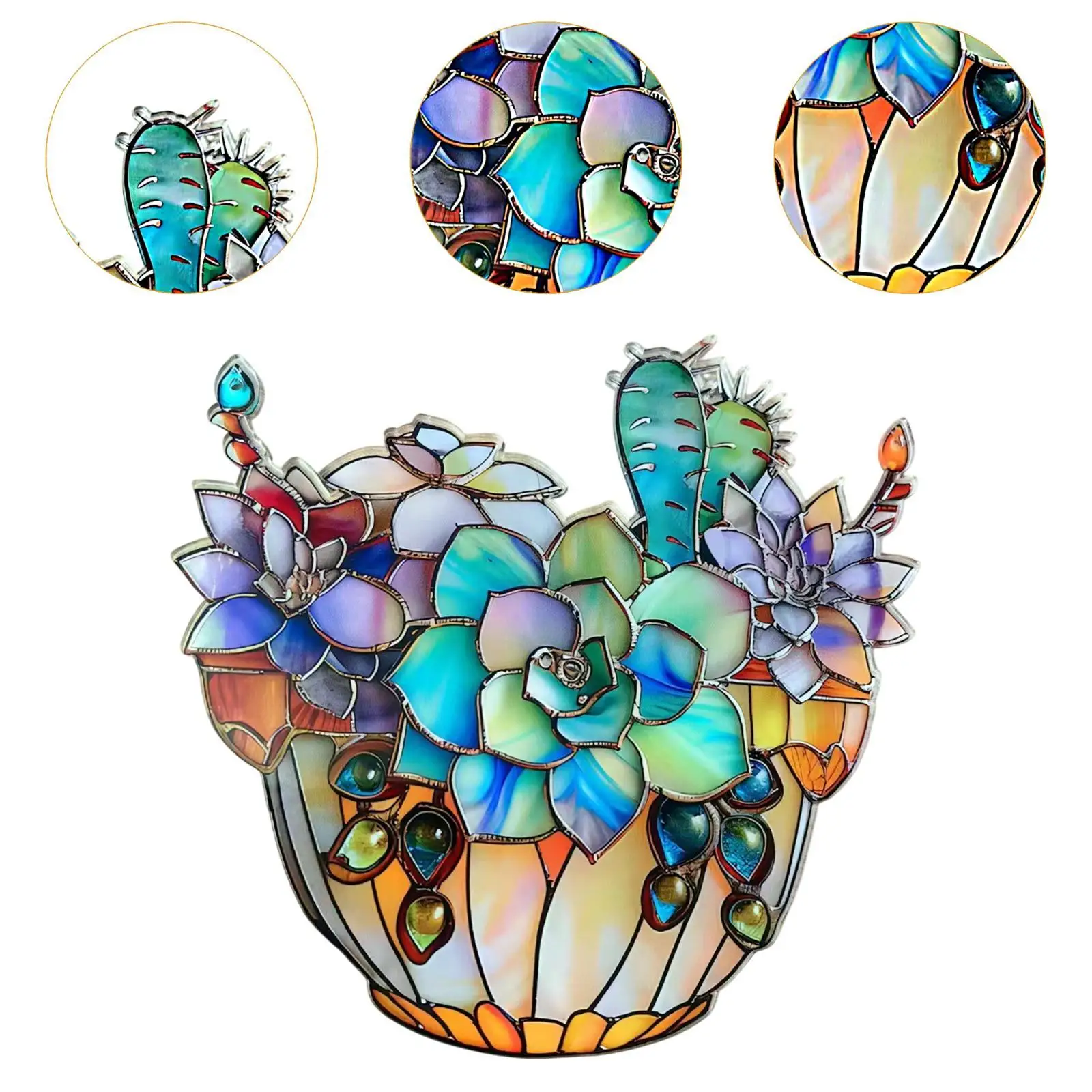 نباتات بوعاء معلقة علامة 2D الاكريليك بونساي الديكور صديق هدية الفن الحرفية #5