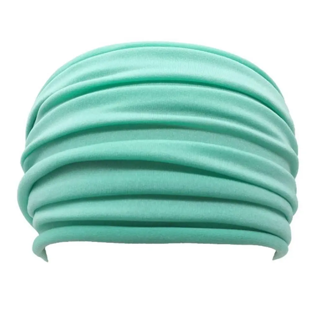 13 Colors New Nonslip Elastic Wide Sports Headband Turban Running Headwrap Stretch Hair Band Fold Yoga Hairband