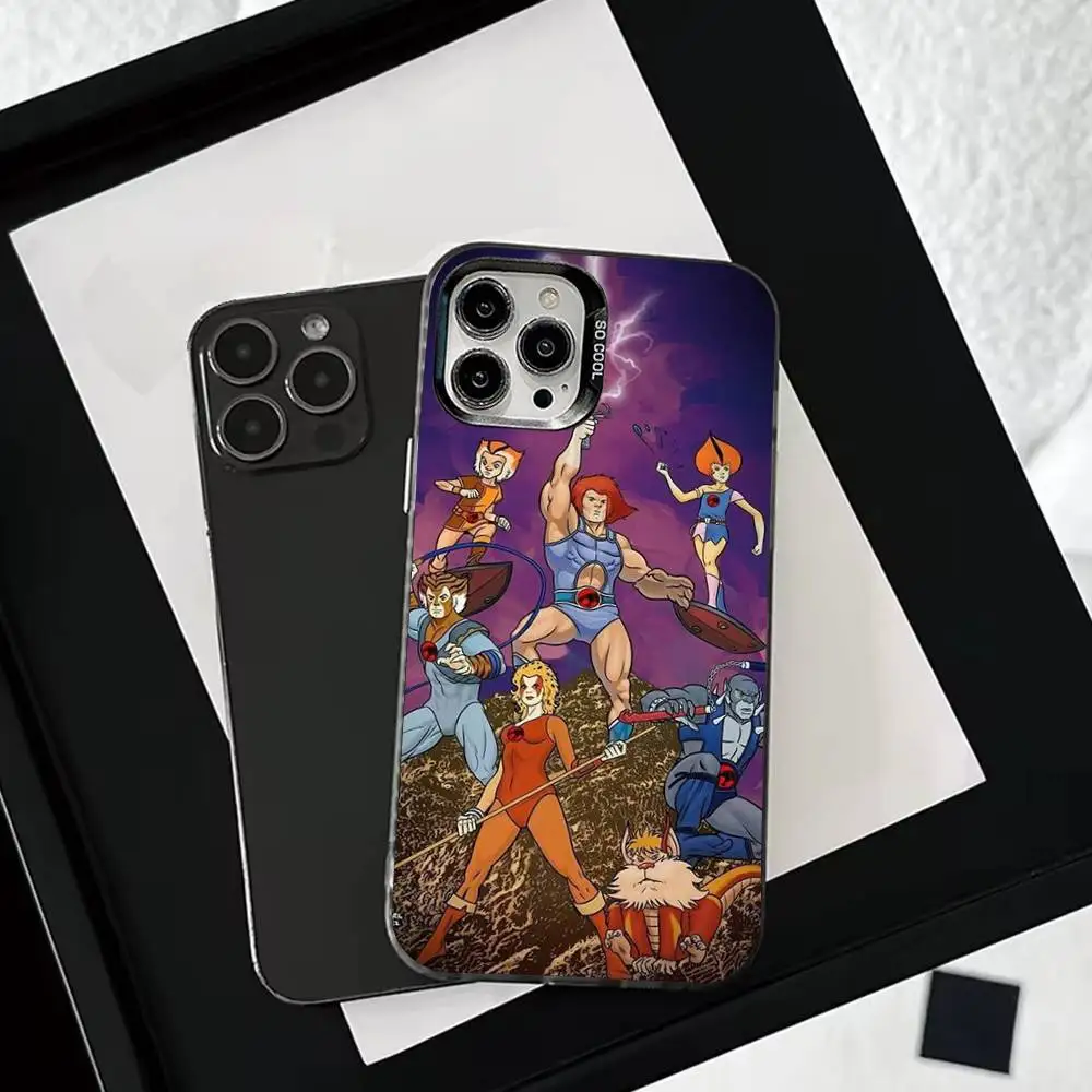 حافظة هاتف T-ThunderCats-S C-CARTOON لهاتف iPhone 16,15,14,13,12,11,Mini,Pro,SE,MAX غطاء أبيض غير لامع مقاوم للصدمات
