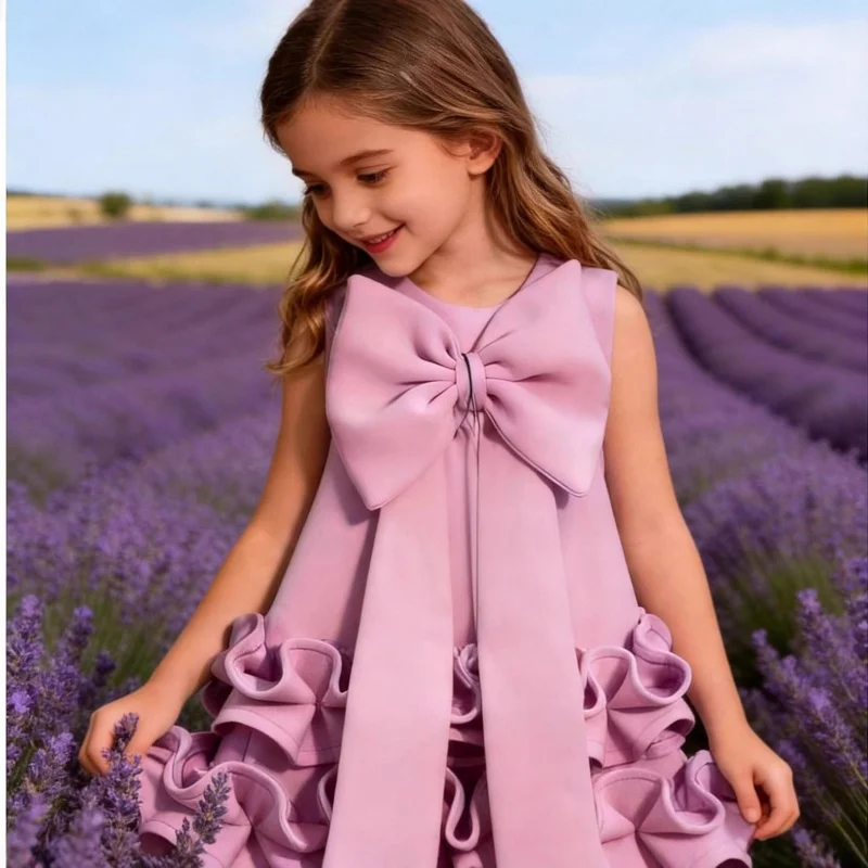 insGirls' formal dress with three-dimensional embellishments for parties, birthdays, and performances, elegant and elaborate wit