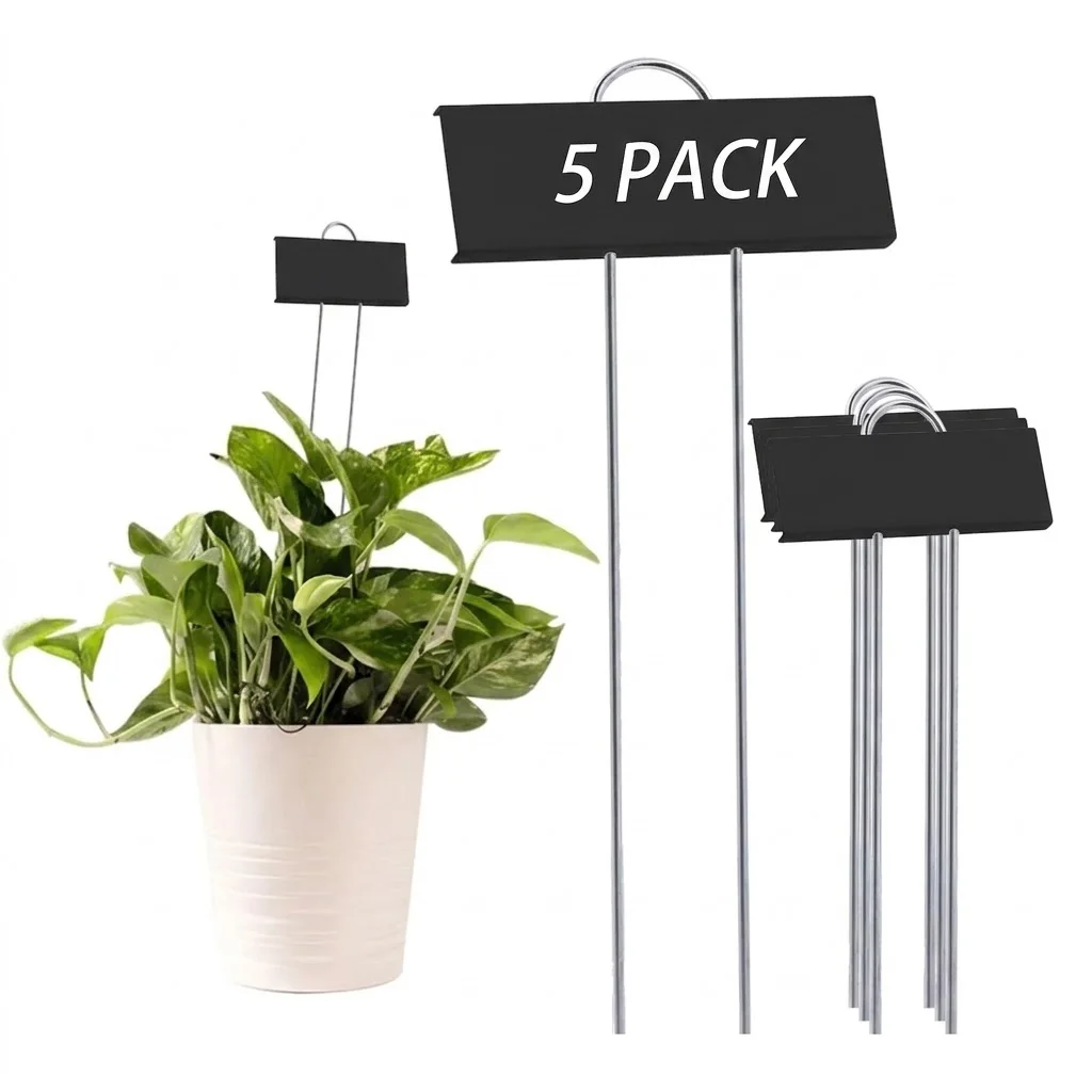 5PCS T Type Metal Plant Tag Waterproof Sign Marker For Potted Tree Plants Labels Gardening Decorate Farm Supplies  Accessories
