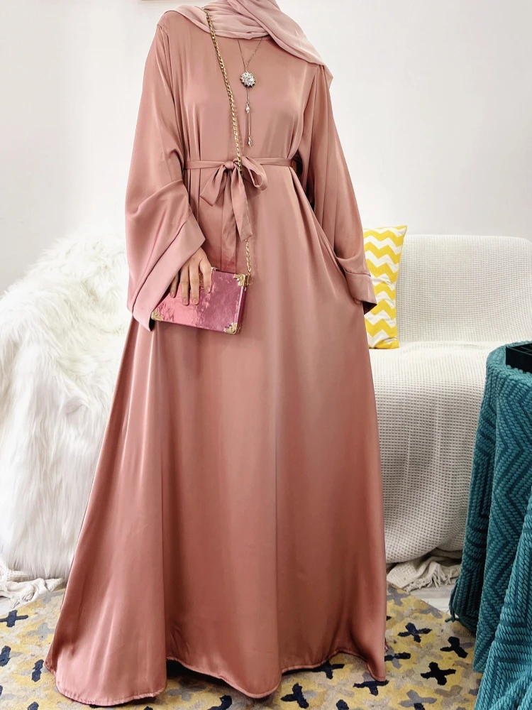 Eid Msulim Modest Dress Islamic Abaya Women Djellaba Kaftan Stain Pocket Kimono Jubah Dubai Islam Robe Maxi Vestidos