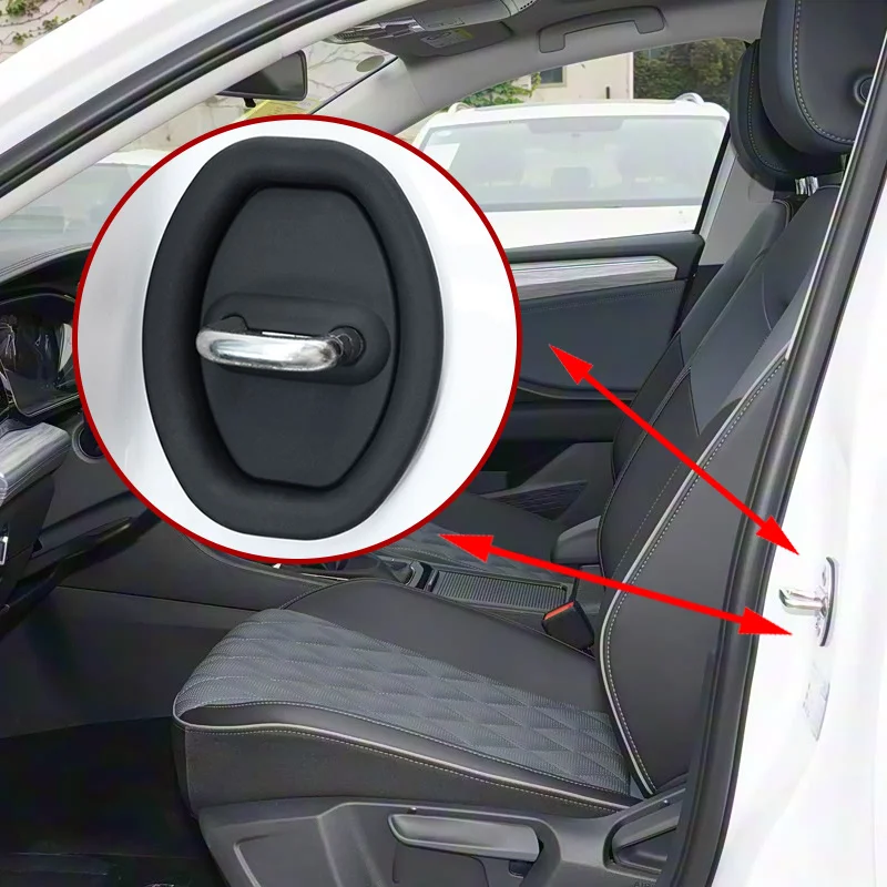 

4 шт. силиконовые накладки для автомобильных дверных замков, защитные чехлы для дверных защелок, нержавеющие защитные чехлы для дверных замков автомобиля