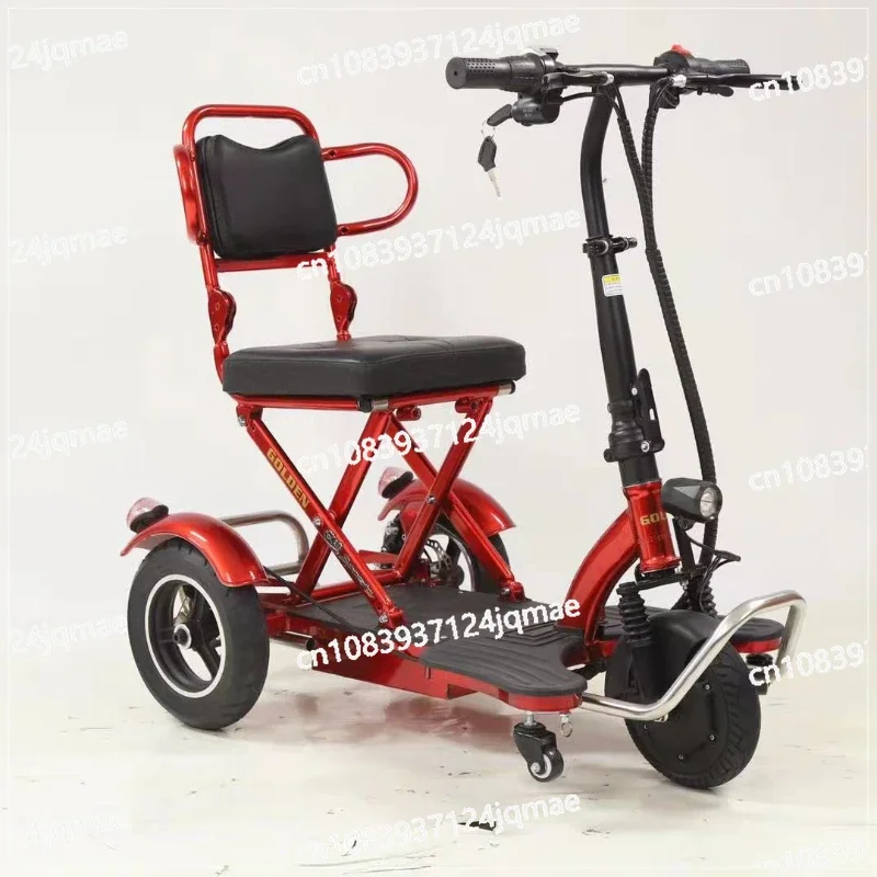 

[Hot-selling on The Whole Network] Metwich, Small Folding Three-wheel, Mini Small Three-wheel, Disabled Scooter