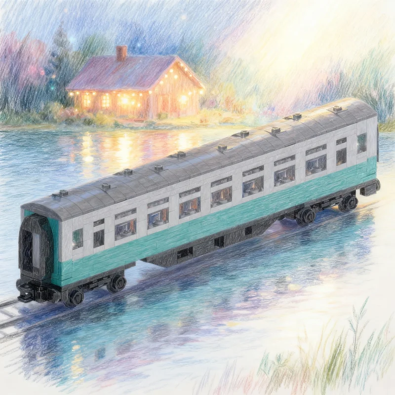 

378pcs MOC Creator 4 Wide BR Corridor Carriage British Rail Model Building Toys Blocks Architecture Christmas Gift Birthday