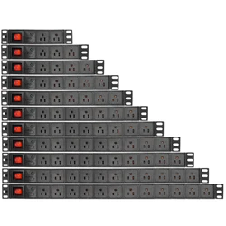 US Power Strip Surge protection PDU Power Distribution Unit 3Pin US Socket Network Cabinet Rack Aluminum alloy