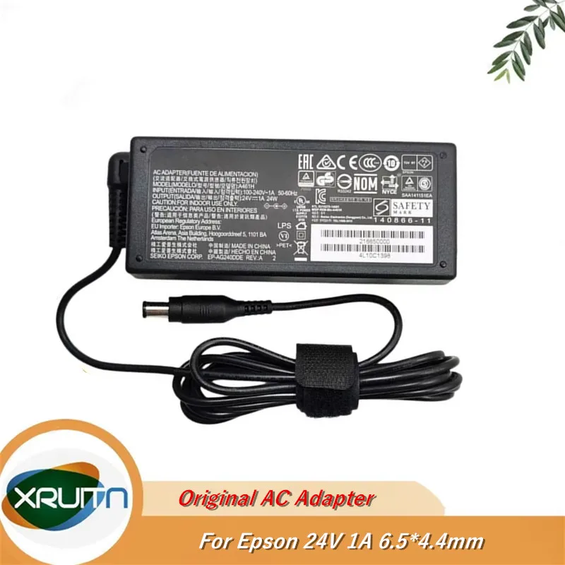 Genuine AC Adapter WF-100 B581A WF-110 A462E A461H 24V 1A 24W Charger for Epson WorkForce DS-560 Scanner Power Supply